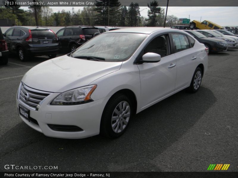 Aspen White / Marble Gray 2013 Nissan Sentra SV