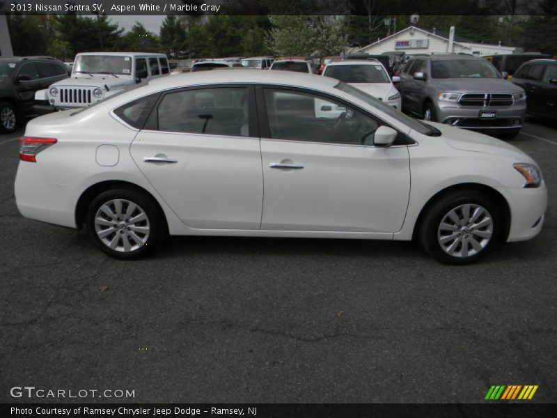 Aspen White / Marble Gray 2013 Nissan Sentra SV