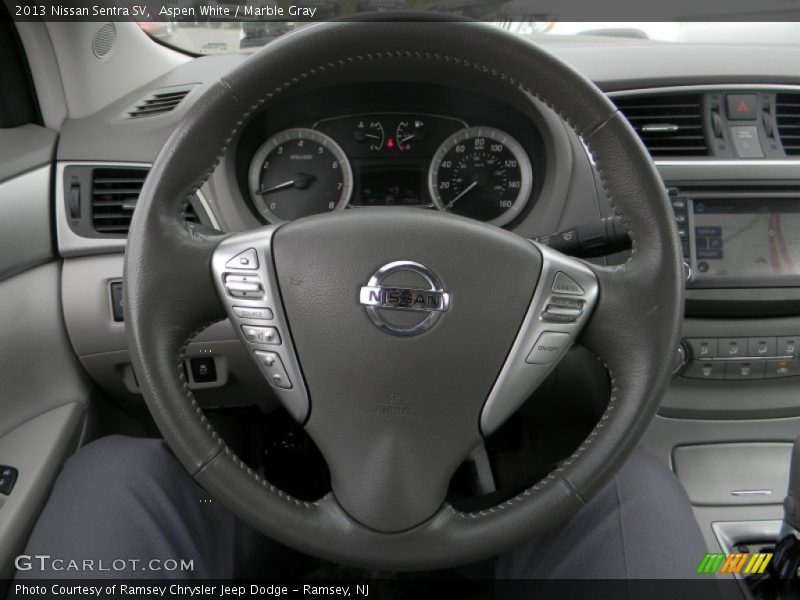 Aspen White / Marble Gray 2013 Nissan Sentra SV