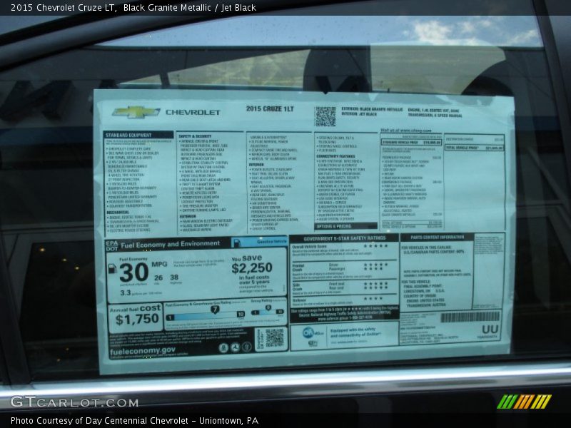 Black Granite Metallic / Jet Black 2015 Chevrolet Cruze LT