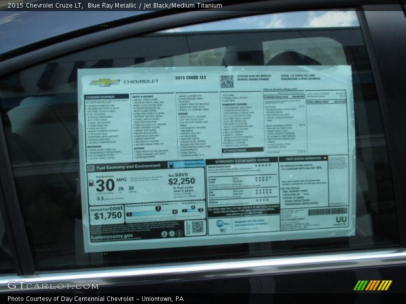 Blue Ray Metallic / Jet Black/Medium Titanium 2015 Chevrolet Cruze LT