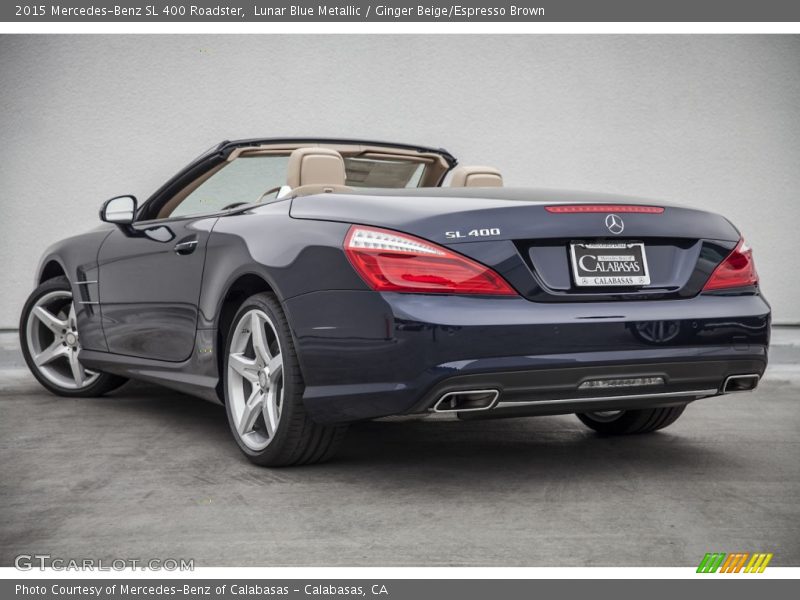 Lunar Blue Metallic / Ginger Beige/Espresso Brown 2015 Mercedes-Benz SL 400 Roadster