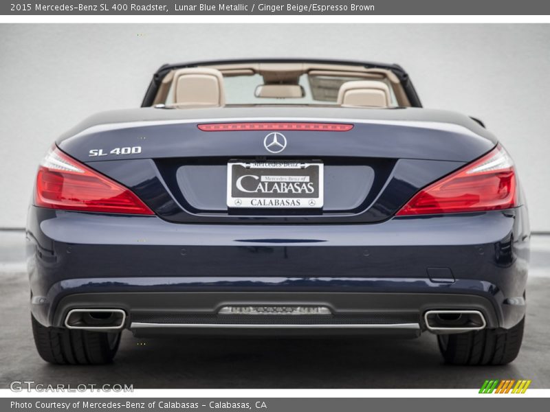 Lunar Blue Metallic / Ginger Beige/Espresso Brown 2015 Mercedes-Benz SL 400 Roadster