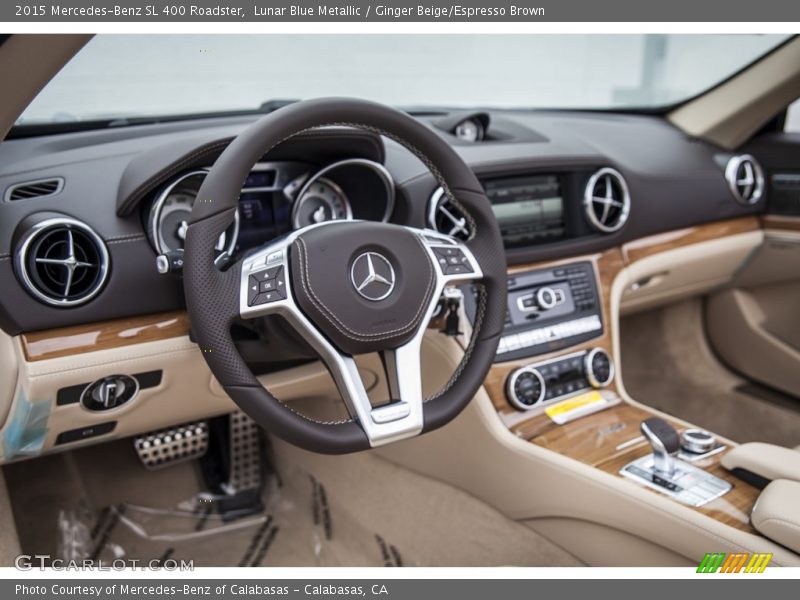 Lunar Blue Metallic / Ginger Beige/Espresso Brown 2015 Mercedes-Benz SL 400 Roadster