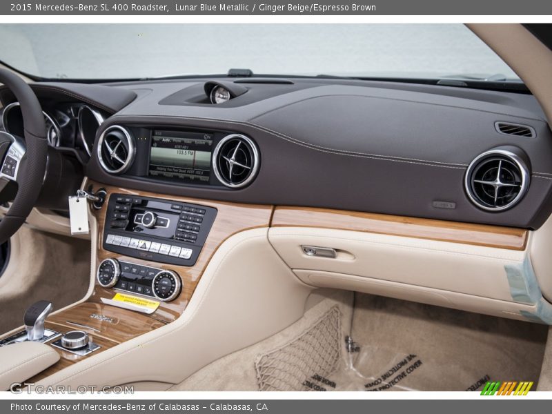 Lunar Blue Metallic / Ginger Beige/Espresso Brown 2015 Mercedes-Benz SL 400 Roadster