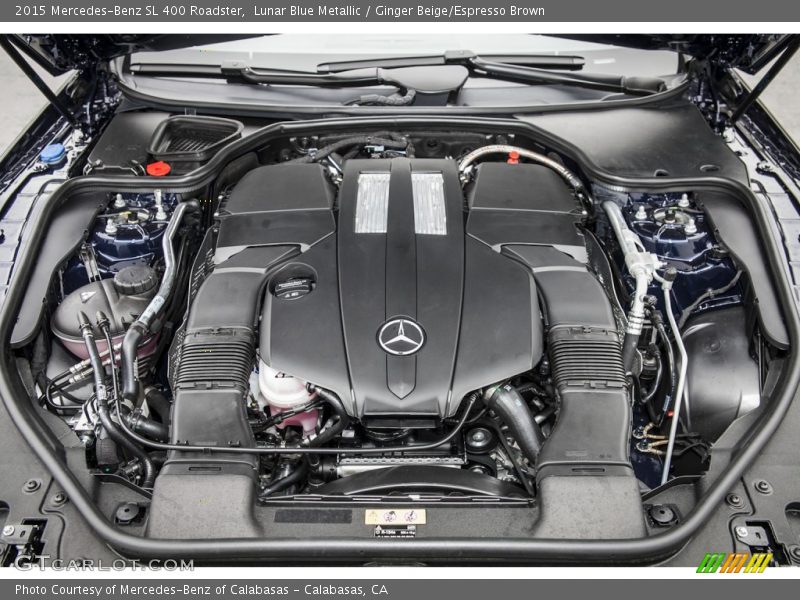 Lunar Blue Metallic / Ginger Beige/Espresso Brown 2015 Mercedes-Benz SL 400 Roadster
