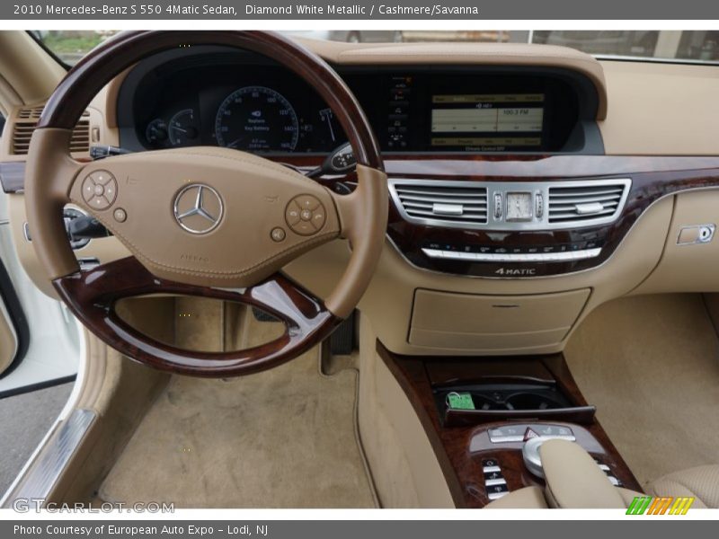 Diamond White Metallic / Cashmere/Savanna 2010 Mercedes-Benz S 550 4Matic Sedan