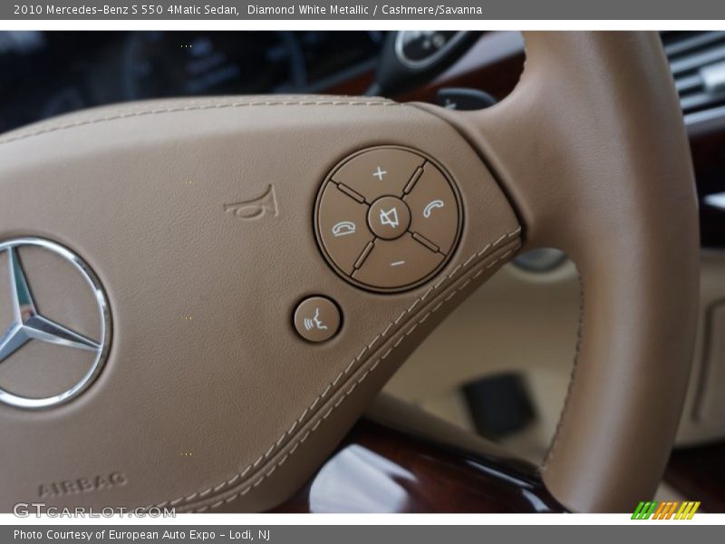 Diamond White Metallic / Cashmere/Savanna 2010 Mercedes-Benz S 550 4Matic Sedan