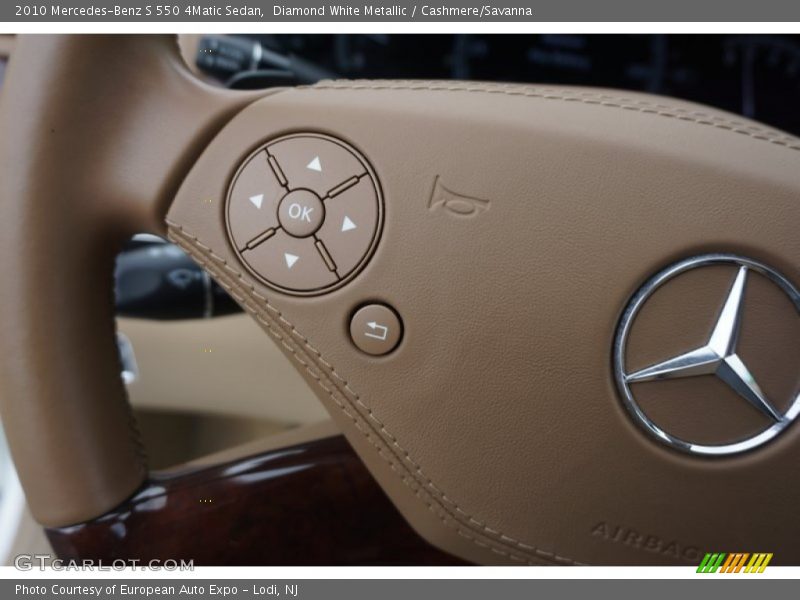 Diamond White Metallic / Cashmere/Savanna 2010 Mercedes-Benz S 550 4Matic Sedan