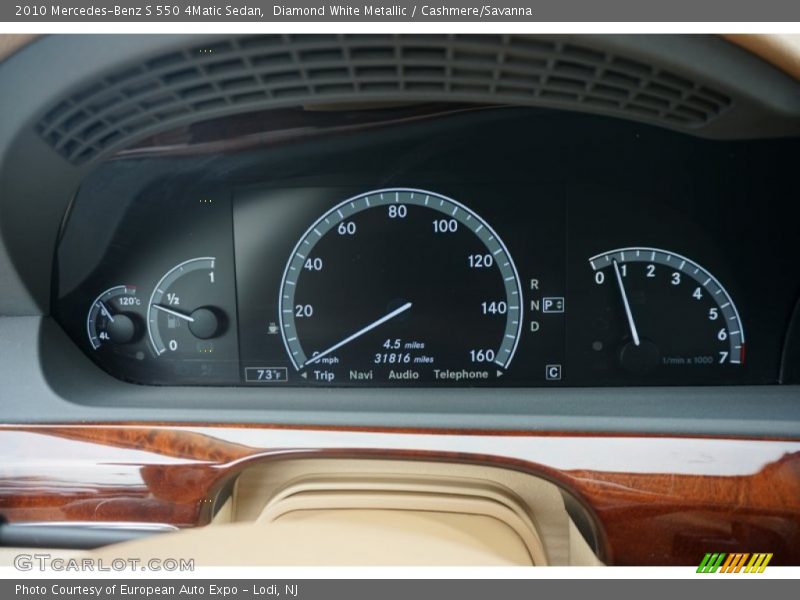Diamond White Metallic / Cashmere/Savanna 2010 Mercedes-Benz S 550 4Matic Sedan