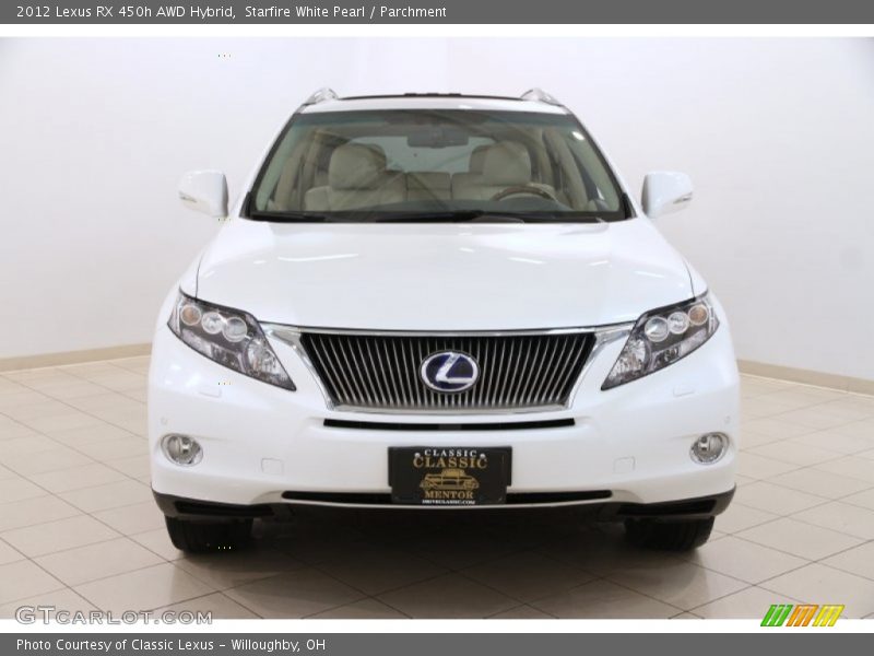 Starfire White Pearl / Parchment 2012 Lexus RX 450h AWD Hybrid