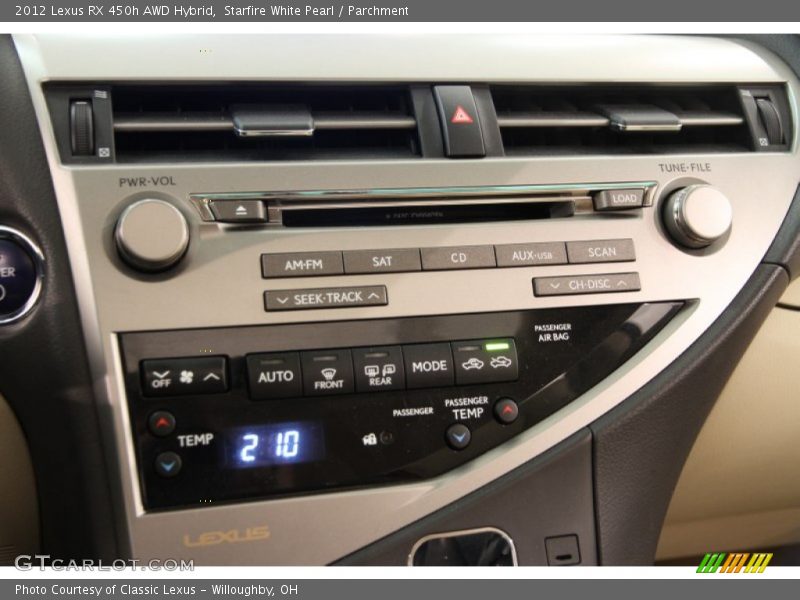 Starfire White Pearl / Parchment 2012 Lexus RX 450h AWD Hybrid