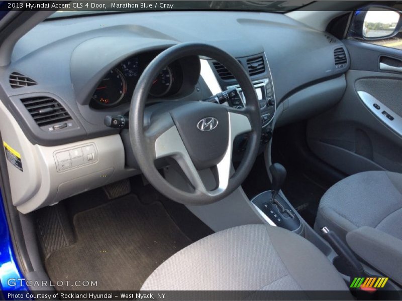 Marathon Blue / Gray 2013 Hyundai Accent GLS 4 Door