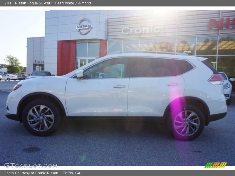 Pearl White / Almond 2015 Nissan Rogue SL AWD