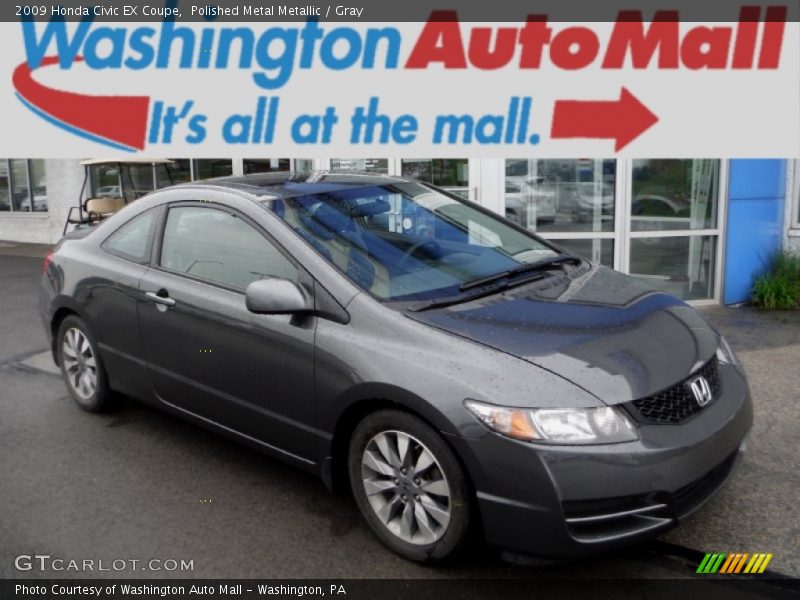 Polished Metal Metallic / Gray 2009 Honda Civic EX Coupe