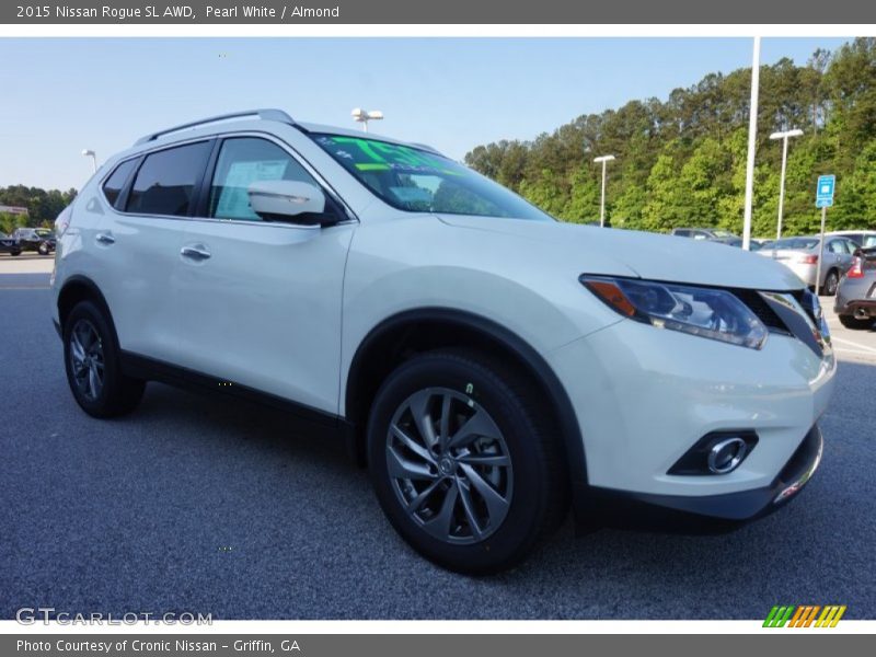 Pearl White / Almond 2015 Nissan Rogue SL AWD