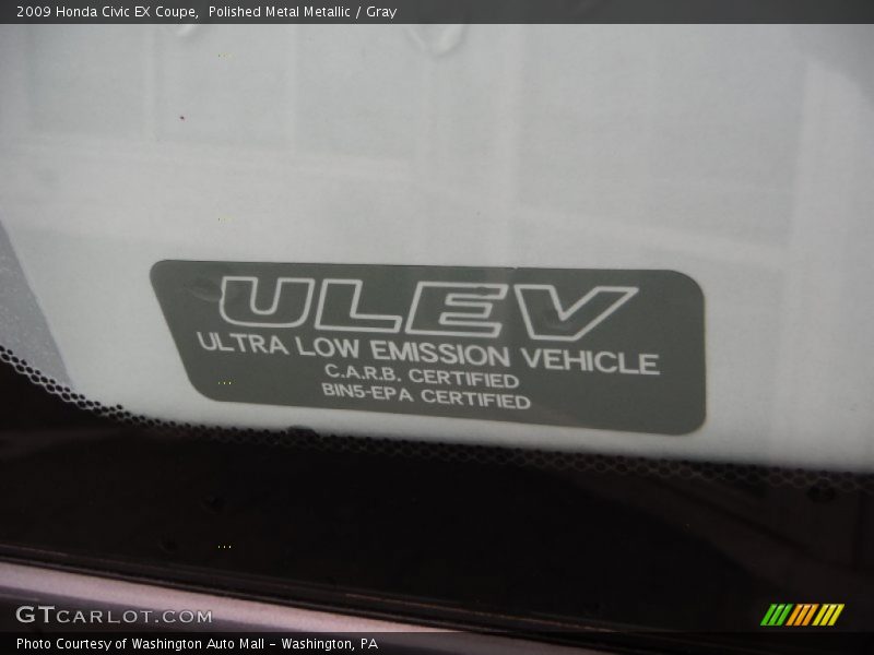 Polished Metal Metallic / Gray 2009 Honda Civic EX Coupe