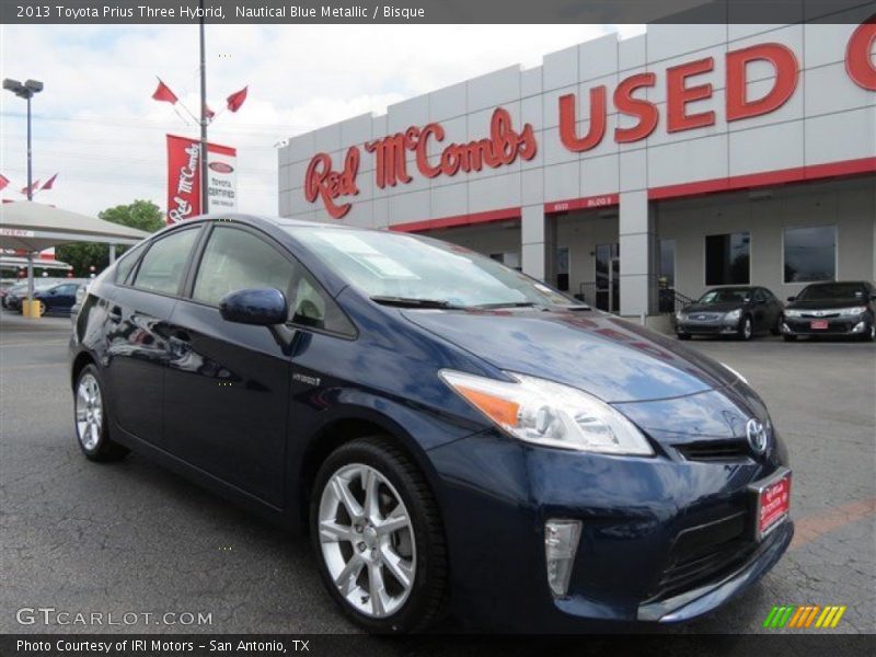 Nautical Blue Metallic / Bisque 2013 Toyota Prius Three Hybrid