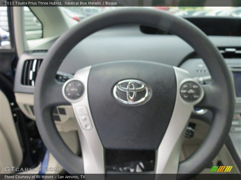 Nautical Blue Metallic / Bisque 2013 Toyota Prius Three Hybrid