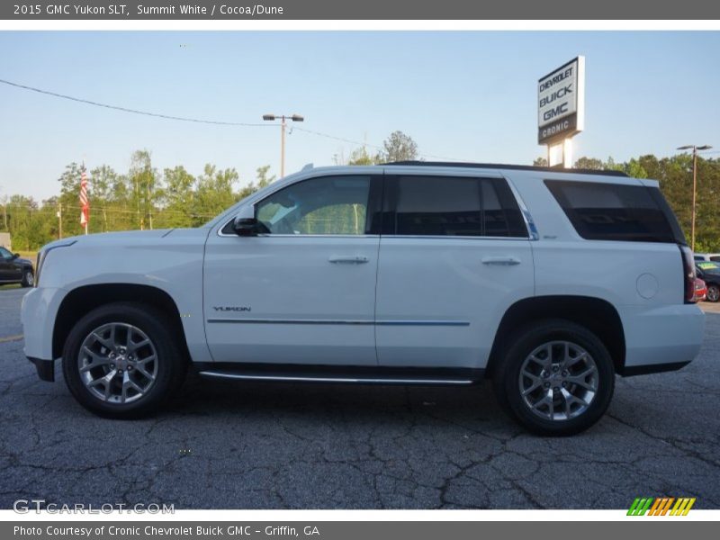 Summit White / Cocoa/Dune 2015 GMC Yukon SLT