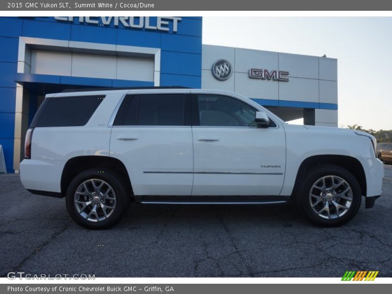 Summit White / Cocoa/Dune 2015 GMC Yukon SLT