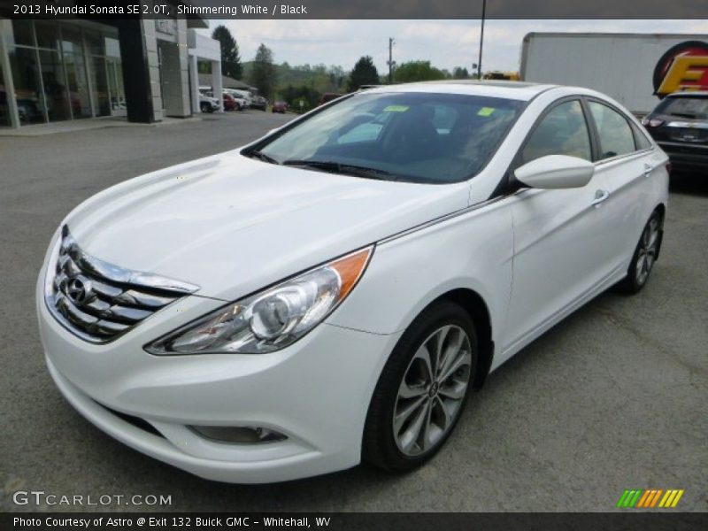 Shimmering White / Black 2013 Hyundai Sonata SE 2.0T