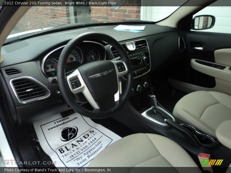 Bright White / Black/Light Frost 2012 Chrysler 200 Touring Sedan