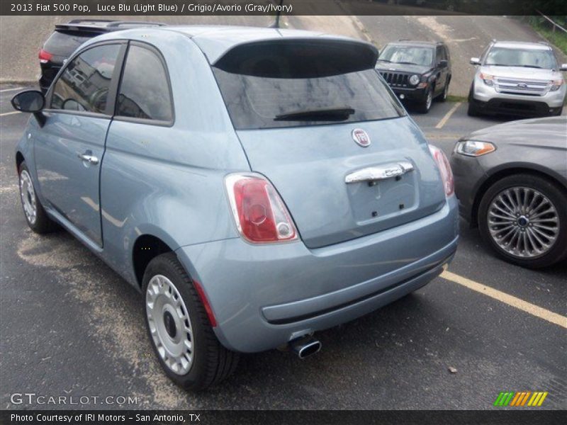 Luce Blu (Light Blue) / Grigio/Avorio (Gray/Ivory) 2013 Fiat 500 Pop