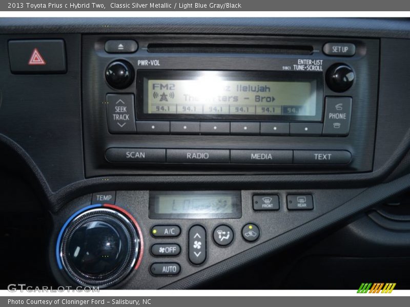 Classic Silver Metallic / Light Blue Gray/Black 2013 Toyota Prius c Hybrid Two
