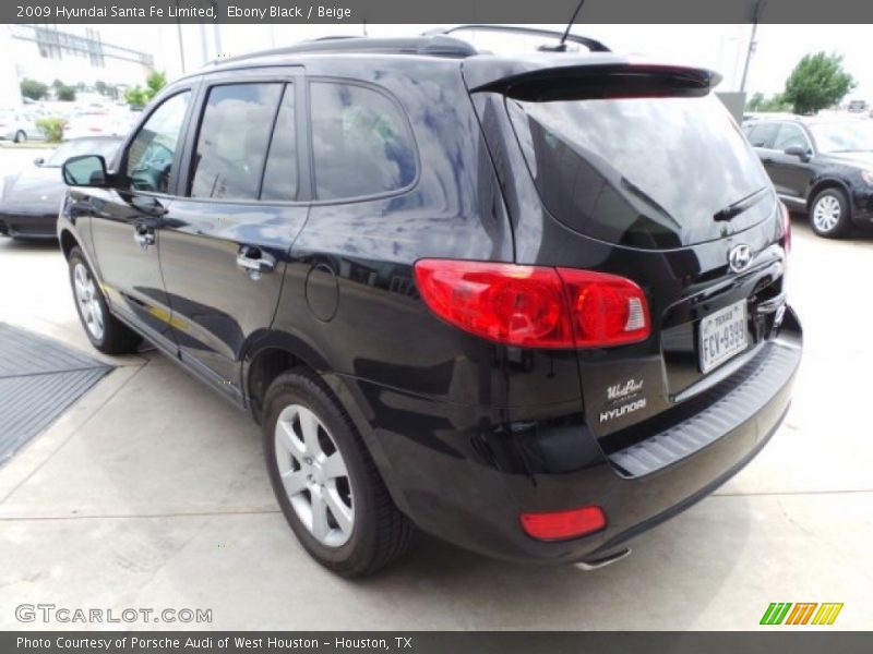 Ebony Black / Beige 2009 Hyundai Santa Fe Limited