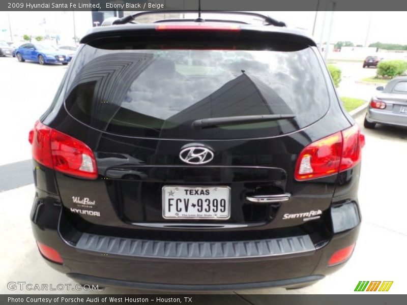 Ebony Black / Beige 2009 Hyundai Santa Fe Limited