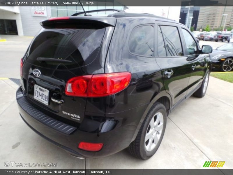 Ebony Black / Beige 2009 Hyundai Santa Fe Limited