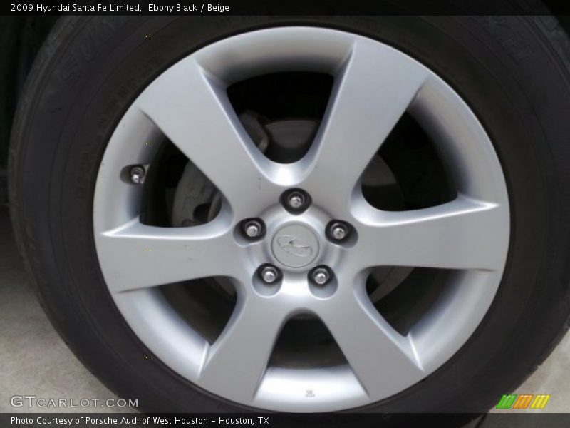 Ebony Black / Beige 2009 Hyundai Santa Fe Limited