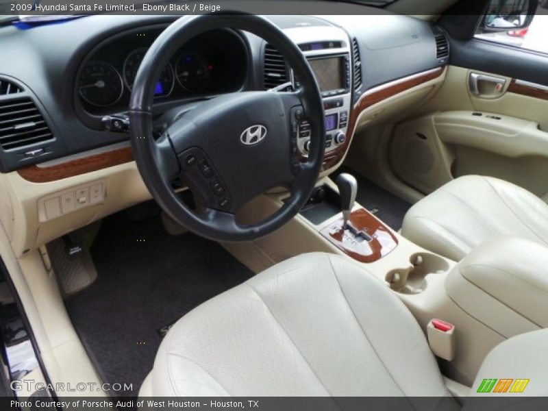 Ebony Black / Beige 2009 Hyundai Santa Fe Limited