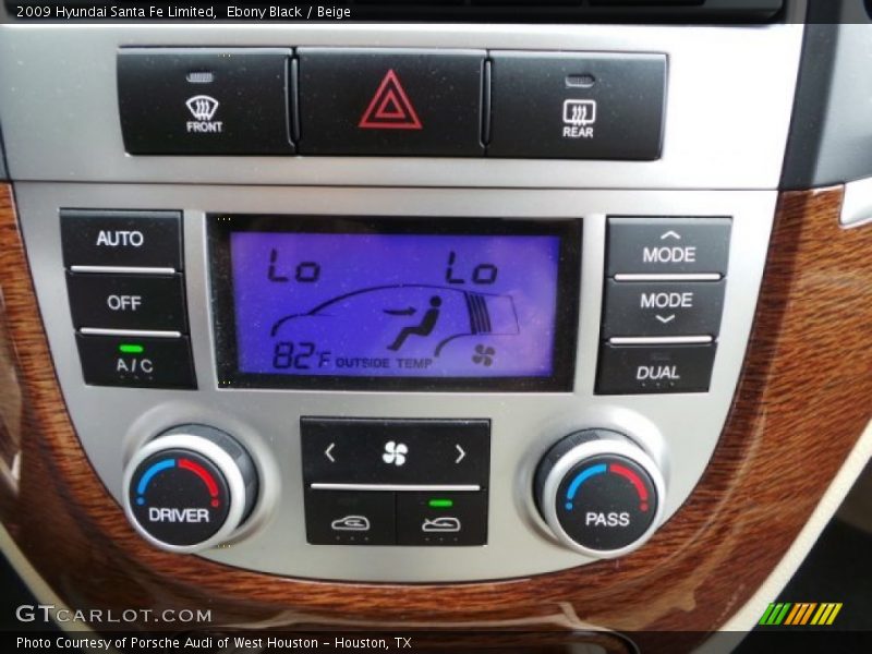 Ebony Black / Beige 2009 Hyundai Santa Fe Limited