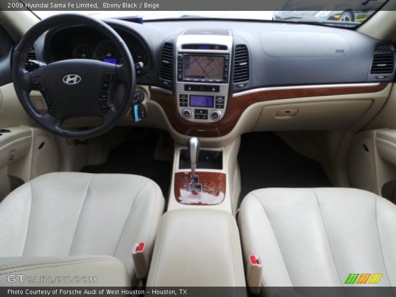 Ebony Black / Beige 2009 Hyundai Santa Fe Limited