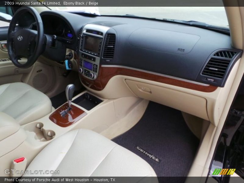 Ebony Black / Beige 2009 Hyundai Santa Fe Limited