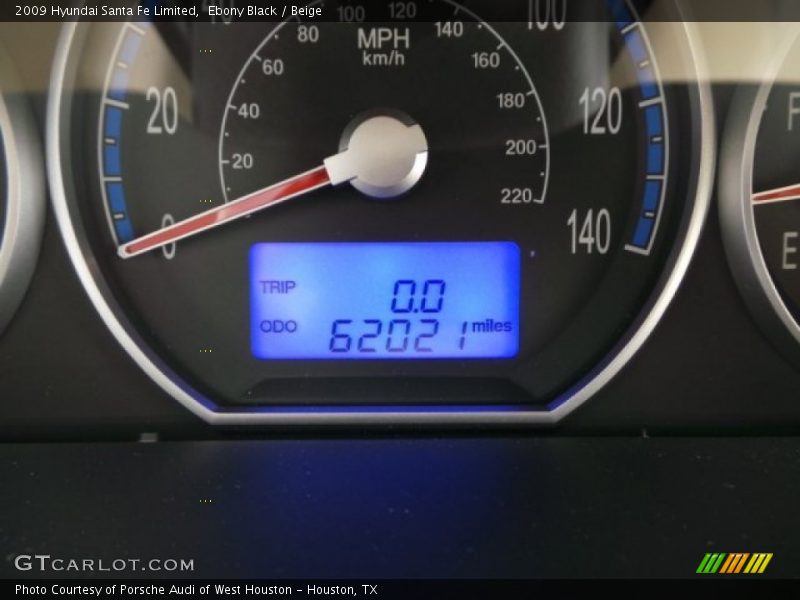 Ebony Black / Beige 2009 Hyundai Santa Fe Limited