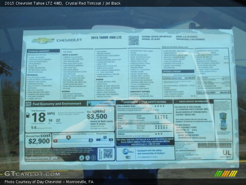 Crystal Red Tintcoat / Jet Black 2015 Chevrolet Tahoe LTZ 4WD