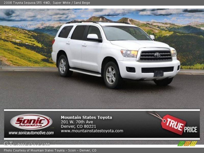 Super White / Sand Beige 2008 Toyota Sequoia SR5 4WD