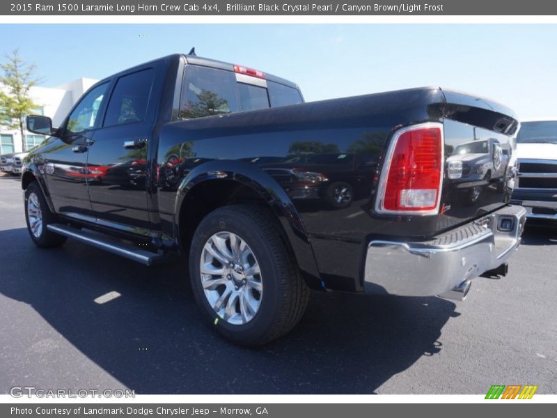 Brilliant Black Crystal Pearl / Canyon Brown/Light Frost 2015 Ram 1500 Laramie Long Horn Crew Cab 4x4