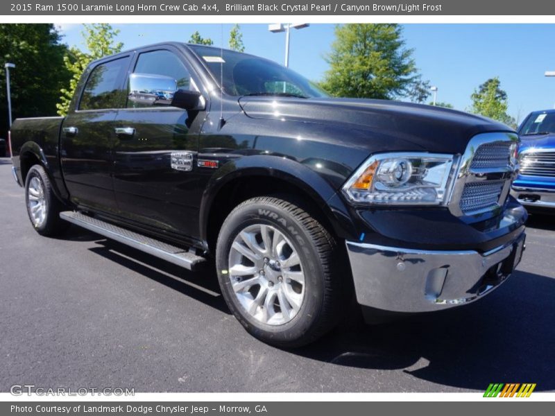 Brilliant Black Crystal Pearl / Canyon Brown/Light Frost 2015 Ram 1500 Laramie Long Horn Crew Cab 4x4