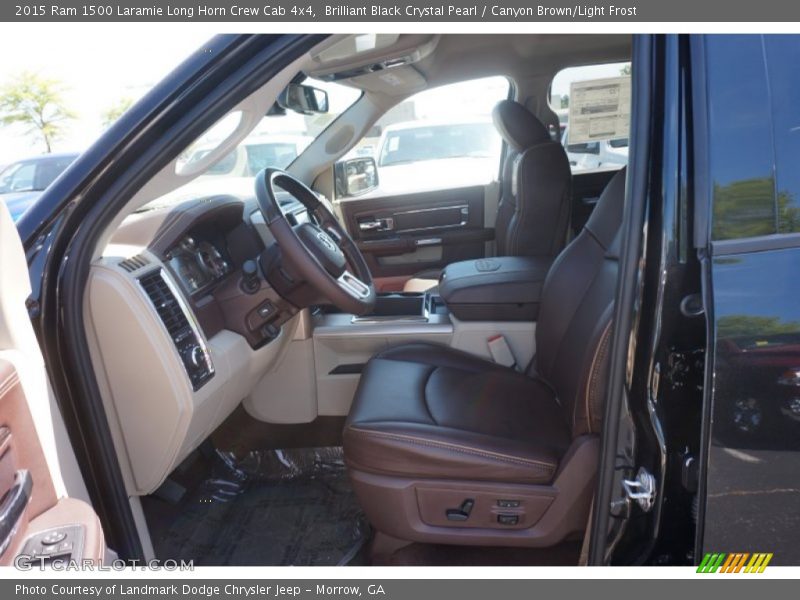 Brilliant Black Crystal Pearl / Canyon Brown/Light Frost 2015 Ram 1500 Laramie Long Horn Crew Cab 4x4