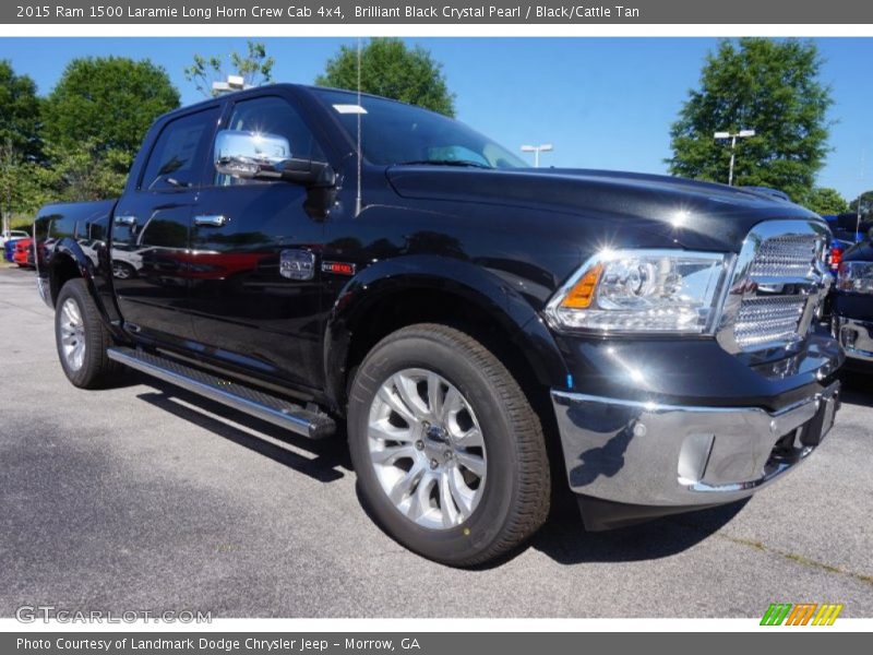 Brilliant Black Crystal Pearl / Black/Cattle Tan 2015 Ram 1500 Laramie Long Horn Crew Cab 4x4