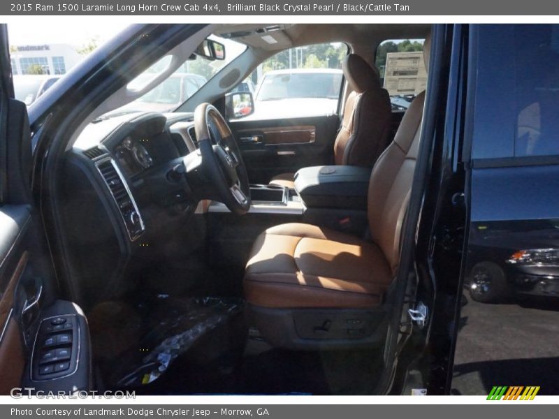 Brilliant Black Crystal Pearl / Black/Cattle Tan 2015 Ram 1500 Laramie Long Horn Crew Cab 4x4