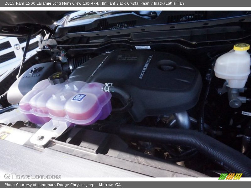 Brilliant Black Crystal Pearl / Black/Cattle Tan 2015 Ram 1500 Laramie Long Horn Crew Cab 4x4