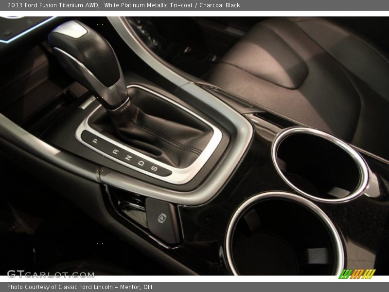 White Platinum Metallic Tri-coat / Charcoal Black 2013 Ford Fusion Titanium AWD