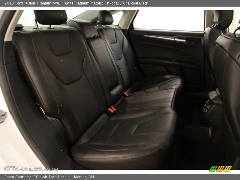 White Platinum Metallic Tri-coat / Charcoal Black 2013 Ford Fusion Titanium AWD