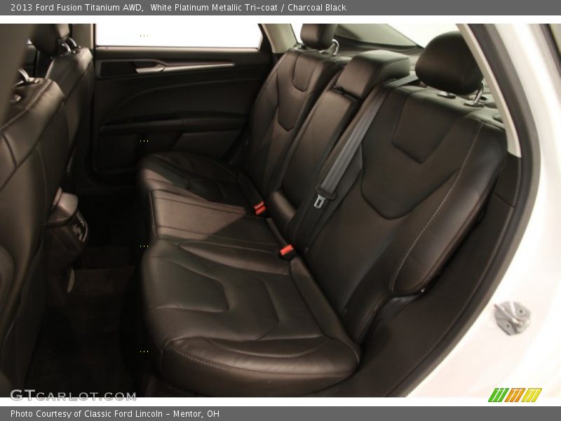 White Platinum Metallic Tri-coat / Charcoal Black 2013 Ford Fusion Titanium AWD