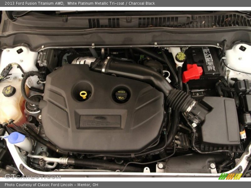 White Platinum Metallic Tri-coat / Charcoal Black 2013 Ford Fusion Titanium AWD